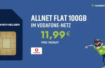 🔥Handyhelden – 100 GB Allnet Flat im Vodafone-Netz mit 5G für nur 11,99 €