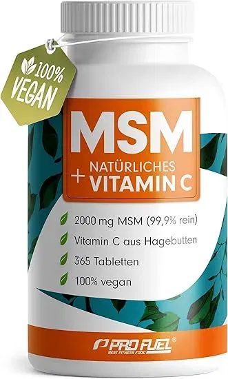 MSM 2000mg pro Tag natuerliches Vitamin C 365 MSM Tabletten mit Methylsulfonylmethan kompakteres MSM Pulver als bei MSM Kapseln hochdosiert mit 1000 mg pro MSM Tab laborgeprueft mit Zertifikat Schnäppchen, Deals Und Rabattcodes Des Tages - Msm 2000Mg Pro Tag Natürliches Vitamin C 365 Msm Tabletten Mit Methylsulfonylmethan