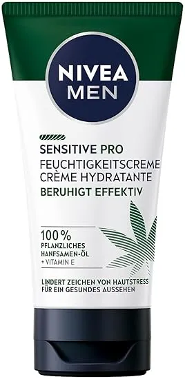 NIVEA MEN Sensitive Pro Feuchtigkeitscreme 75 ml feuchtigkeitsspendende Creme mit Hanfsamenoel Vitamin E beruhigende Gesichtspflege fuer empfindliche Haut Nivea Men Sensitive Pro Feuchtigkeitscreme (75 Ml) - Feuchtigkeitsspendende Creme Mit Hanfsamenöl &Amp; Vitamin E