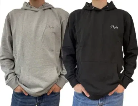 2x Playboy Herren Hoodie (100% Baumwolle) mit Kapuze in Schwarz oder Grau meliert für 29,98€ inkl. Versand (statt 40€)