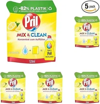 PRIL Mix & Clean Zitrus Konzentrat zum Auffüllen (120 ml - Packung mit 5) für 6,45 € inkl. Prime-Versand (statt 9,25 €)