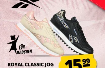 Reebok Royal Classic Jog Mädchen Sneaker (2 Farben, Gr. 27 bis 34) für 20,94 € inkl. Versand