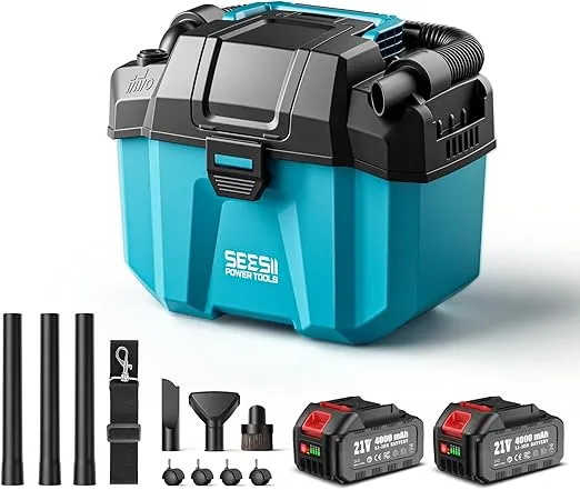 SEESII Akku Nass und Trockensauger 10L (3-in-1 Werkstattsauger 2x4000mAh Batterien) ab 79,99 € inkl. Versand (statt 159,99 €)