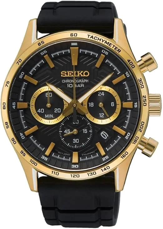 Seiko Herren Analog Quarz Uhr Mit Silikon Armband Ssb446P1
