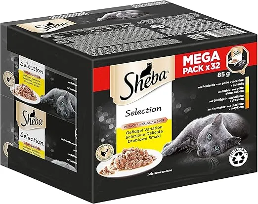 Sheba Adult Katzenfutter Nass 32X85G Schalen Gefluegel Variation In Sauce Nassfutter Fuer Katzen 1 Grosspackung