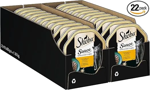Sheba Schale Nassfutter Fuer Katzen Sauce Collection Frikassee Mit Truthahn Und Gemuese 2 X 11 X 85G