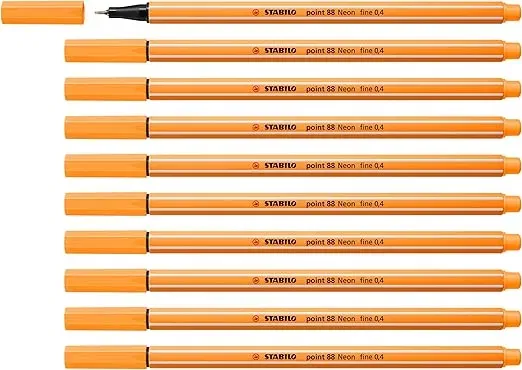 Stabilo Fineliner Point 88 10Er Pack Neonfarbe Leuchtfarbenorange