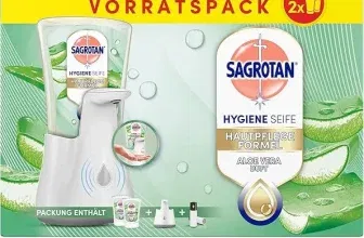 Sagrotan No-Touch Automatischer Seifenspender Weiß – Vorratspack (2 x 250 ml Flüssigseife) ab 9,44 € inkl. Prime-Versand