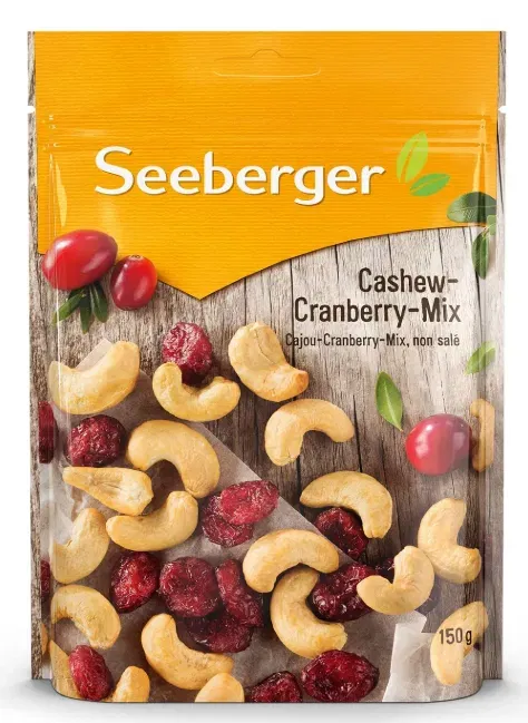 Seeberger Cashew Cranberry Mix 12Er Pack Knackige Naturbelassene Cashewkerne Mit Cranberries
