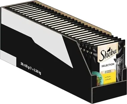 Sheba Sauce Collection mit Huhn (Katzen Nassfutter im Portionsbeutel 28x85g) ab 12,35 € inkl. Prime-Versand (statt 18,20 €)