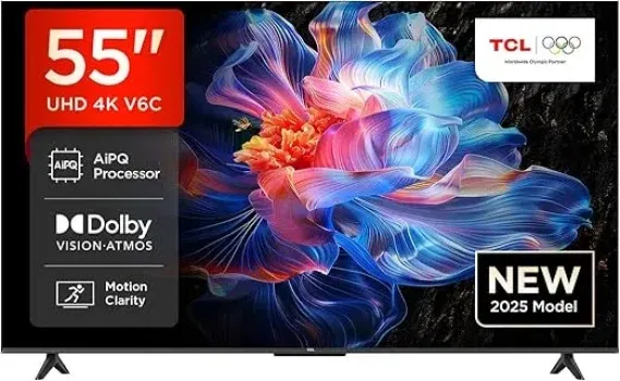 TCL 55V6C 55 Zoll Direct 4K LED TV (Dolby Audio Motion Clarity Kompatibel mit Google Assistant & Alexa) für 299,00 € inkl. Versand (statt 418,00 €)