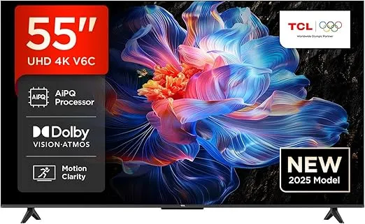 Schnäppchen, Deals Und Rabattcodes Des Tages - Tcl 55V6C 55 Zoll Direct Led Tv 4K Hdr Fernseher Smart Tv Mithilfe Von Google Tv Dolby Audio Motion Clarity Kompatibel Mit Google Assistant Alexa