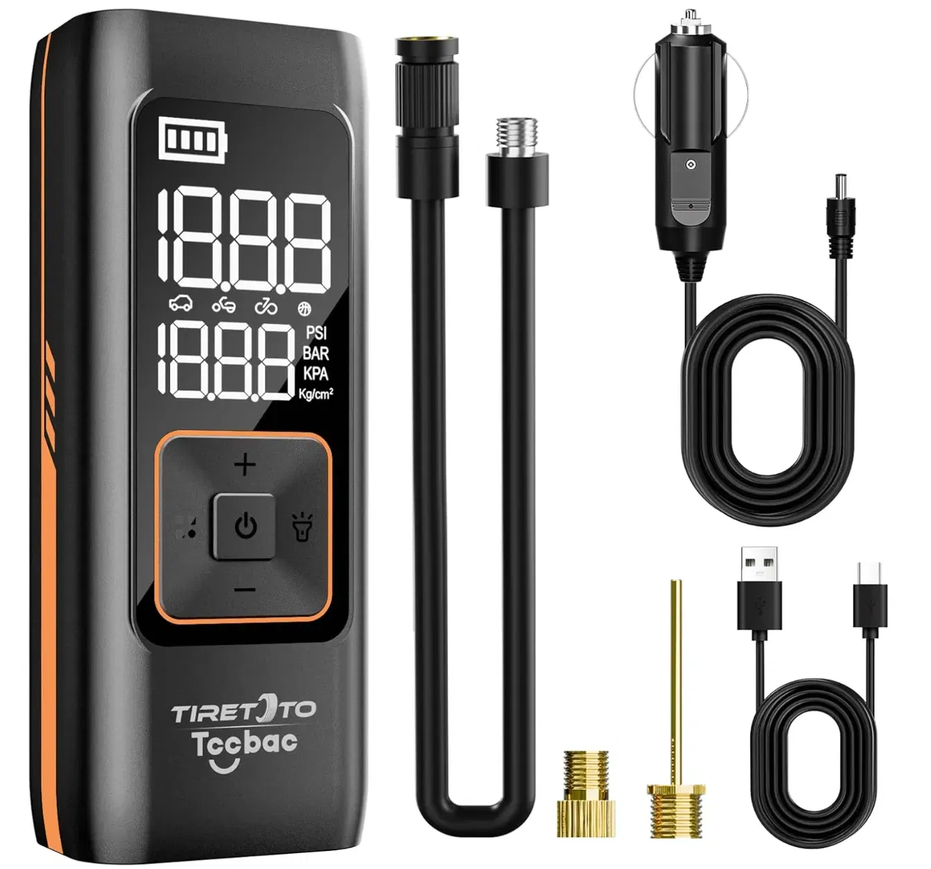 Tccbac Elektrische Luftpumpe 12V 7800Mah