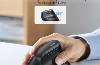 UGREEN Vertikale Ergonomische Maus 65042, ergonomische Maus mit 57°-Design