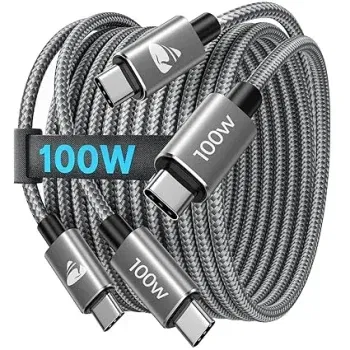 USB C auf USB C Kabel [ 2Stück 2M+2M ] 100W (100W USB) ab 5,39 € inkl. Prime-Versand (statt 8,99 €)