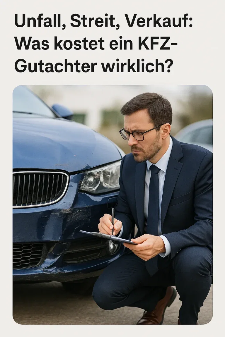 Unfall, Streit, Verkauf: Was kostet ein KFZ-Gutachter wirklich?