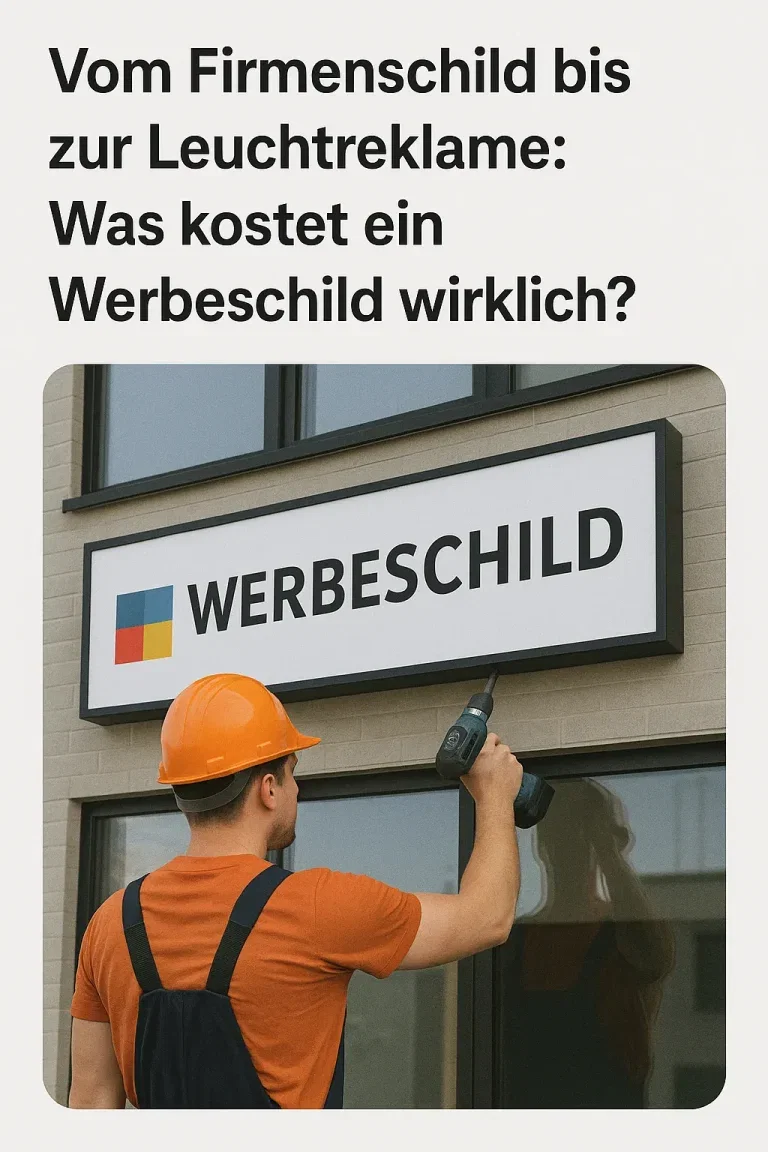 Vom Firmenschild bis zur Leuchtreklame: Was kostet ein Werbeschild wirklich?