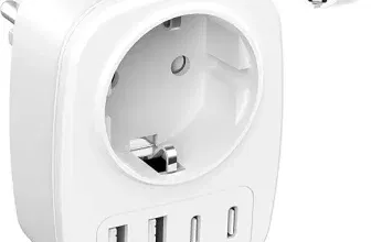 WISMIKA Internationaler Reiseadapter (1 AC 2 USB-C 2 USB-A Ports) für 7,67 € inkl. Prime-Versand (statt 12,79 €)
