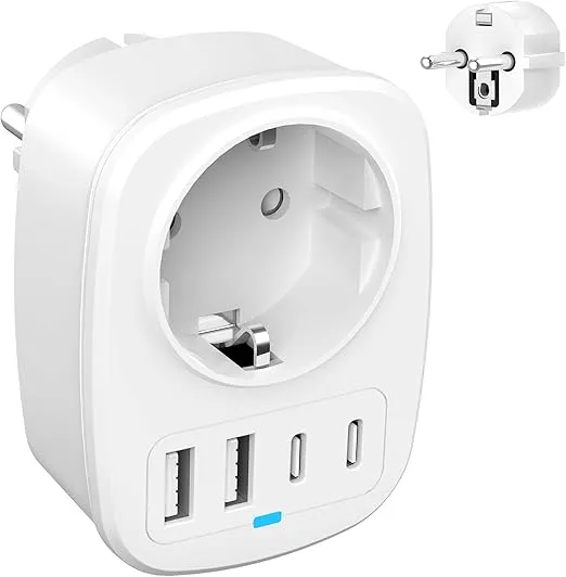 Schnäppchen, Deals Und Rabattcodes Des Tages - Wismika Internationaler Reiseadapter Steckdose Weltweit Universal Travel Plug Power Mit 1 Ac 2 Usb-C 2 Usb-A Ports Deutschland Adapter Stecker Typ 5-In-1 Travel European