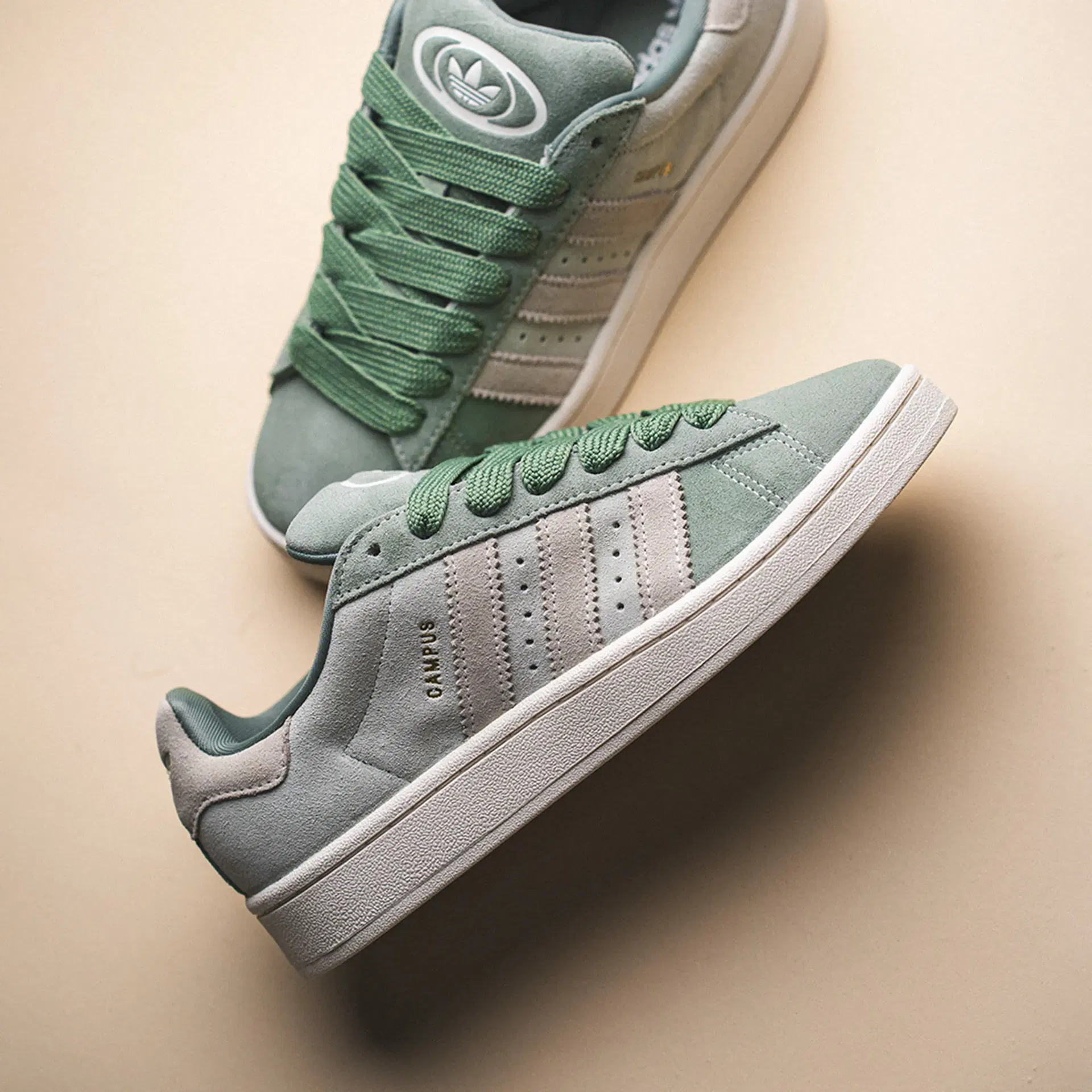 Schnäppchen, Deals Und Rabattcodes Des Tages - Adidas Campus 00S Silver Green Off White Linen Green
