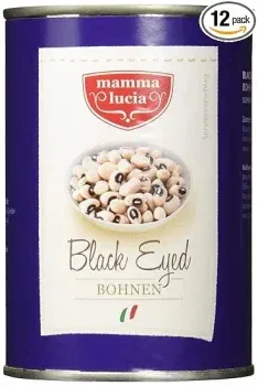 mamma lucia Black Eyed Bohnen – Schwarzaugenbohnen (12er Pack (12 x 425 ml)) für 7,58 € inkl. Prime-Versand (statt 13,08 €)