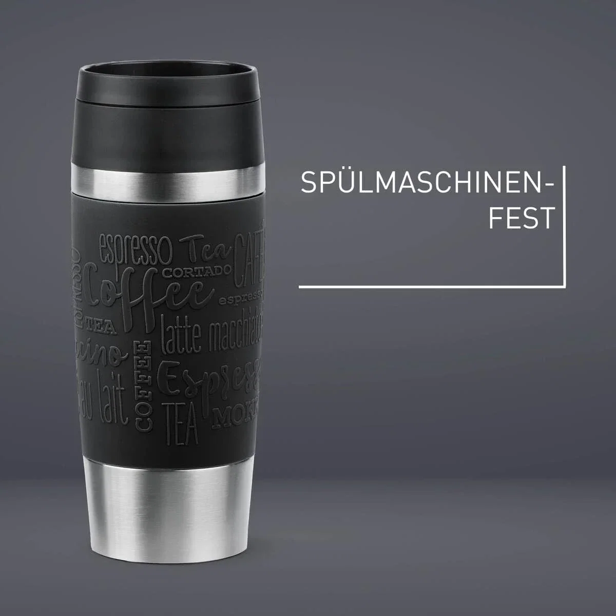 Emsa Travel Mug Classic Isolierbecher 360 ml Kaffeebecher to Go schwarz N20202