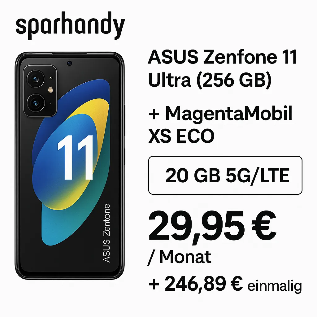 Schnäppchen, Deals Und Rabattcodes Des Tages - Asus Zenfone 11 Ultra 256 Gb Magentamobil Xs Eco – 20 Gb 5G