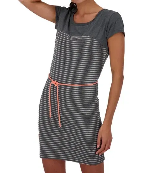 Schnäppchen, Deals Und Rabattcodes Des Tages - Alife And Kickin Clarissaak B Damen Sommer Kleid Mit Tonaler Taillenkordel Mini Kleid Baumwoll Kleid 58427169 Grau