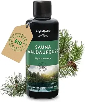 AllgäuQuelle Saunaaufguss Naturluft Alpenzirbe Fichte Latschenkiefer Minze 100ml ab 10,77 € inkl. Prime-Versand