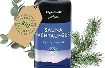 AllgäuQuelle Saunaaufguss mit 100% Bio Öle Nachtaufguss Alpenzirbe Eukalyptus 100ml ab 10,77 € inkl. Prime-Versand