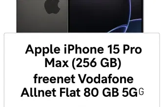 MediaMarkt Tarifwelt: Apple iPhone 16 Pro Max (256 GB) + freenet Vodafone Allnet Flat 80 GB 5G für 44,99 € / Monat + 338,99 € einmalig