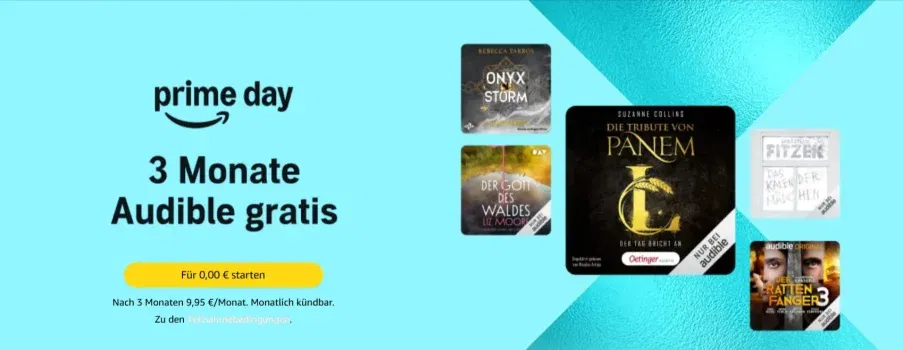 Audible: 3 Monate kostenlos für Prime-Mitglieder – Hörbuchgenuss im Wert von 29,85 € gratis sichern
