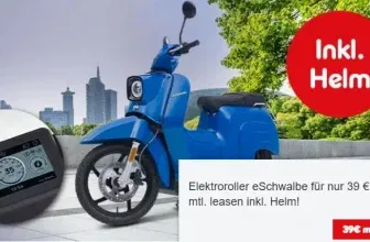 Elektro-Roller eSchwalbe leasen für nur 39 € monatlich – Helm kostenlos inklusive! 🛵⚡