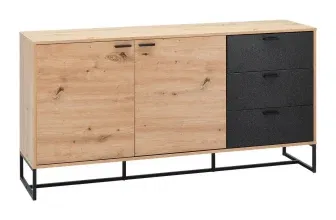 Bessagi Home Sideboard Fosca Eichefarben/Schwarz MDF (148,5/76/40 cm) ab 136,75 € bei Abholung (statt 299,00 €)