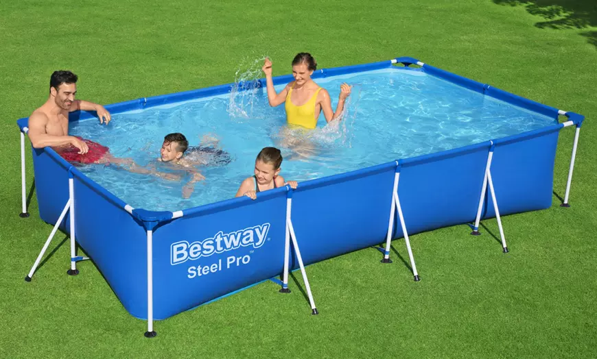 Schnäppchen, Deals Und Rabattcodes Des Tages - Bestway Frame Pool In Blau 400 X 211 X 81 Cm