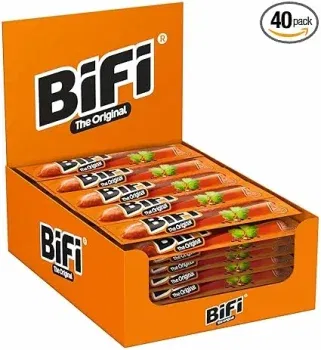 BiFi Original Salami Sticks – 40er Pack (40 x 20g) – Wurst Snack To Go – Luftgetrocknet Fleisch & Wurstwaren Paket – Salami mit Pfeffer Koriander und Knoblauch – Ideale Knabberbox – Wurstpaket (40x20g) ab 16,19 € inkl. Prime-Versand (statt 19,05 €)