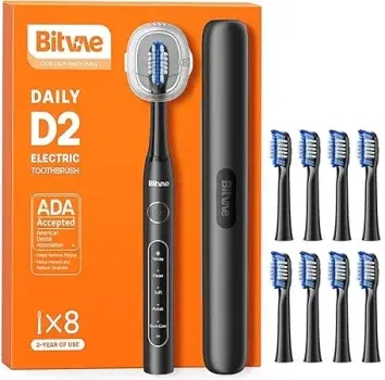Bitvae D2 Elektrische Zahnbürste mit 8 Zahnbürstenköpfe für 12,99 € inkl. Prime-Versand (statt 18,98 €)
