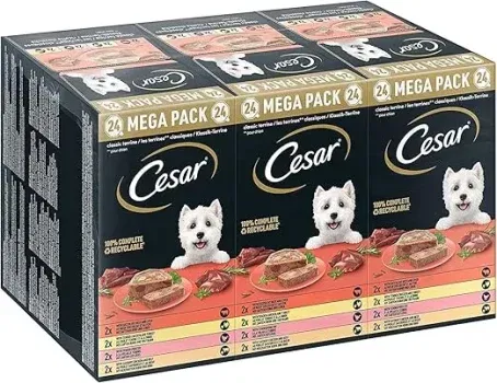 Cesar Megapack Klassik-Terrine - Hundenassfutter in der Schale 24er Pack (24x150g) ab 12,23 € inkl. Prime-Versand