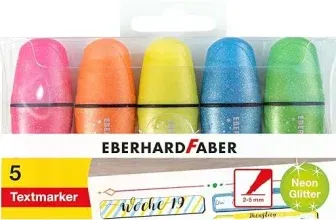 Eberhard Faber 551408 – Mini Textmarker Set Neon Glitzer (5 Marker Stifte mit Keilspitze) ab 3,59 € inkl. Prime-Versand (statt 5,49 €)