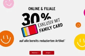 🔥Ernstings Family Sale: 30 % Extra-Rabatt im Warenkorb auf alle reduzierte Artikel [Family Card]