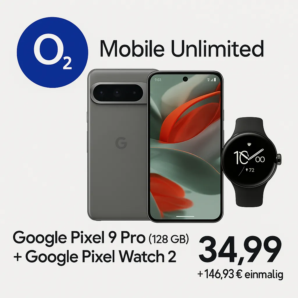 Schnäppchen, Deals Und Rabattcodes Des Tages - Google Pixel 9A, Google Pixel Watch 2, Otelo Allnet Flat Classic 40 Gb 5G
