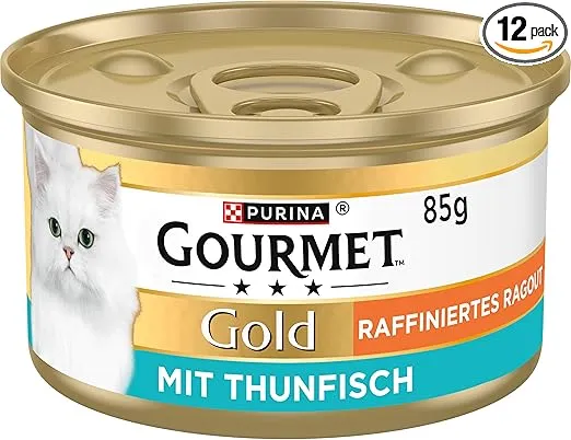 Gourmet Gold Raffiniertes Ragout Katzenfutter nass mit Thunfisch (12x85g) ab 5,59 € inkl. Prime-Versand (statt 7,80 €)
