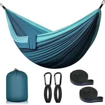 Hängematte Outdoor Camping 2 Personen 300 x 200 cm Ultraleicht Reise Hängematte 300 KG Tragfähigkeit Nylon Garten Strand Doppelhängematte für 20,99 € inkl. Prime-Versand (statt 34,99 €)