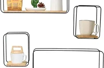 Hawthyhome Wandregal Set 4-Teiliges Regalböden Hängeregal Wandregale Metall und mit Holzbrettern (Gr. Quadratisch 4 PCS) für 9,99 € inkl. Prime-Versand (statt 26,99 €)