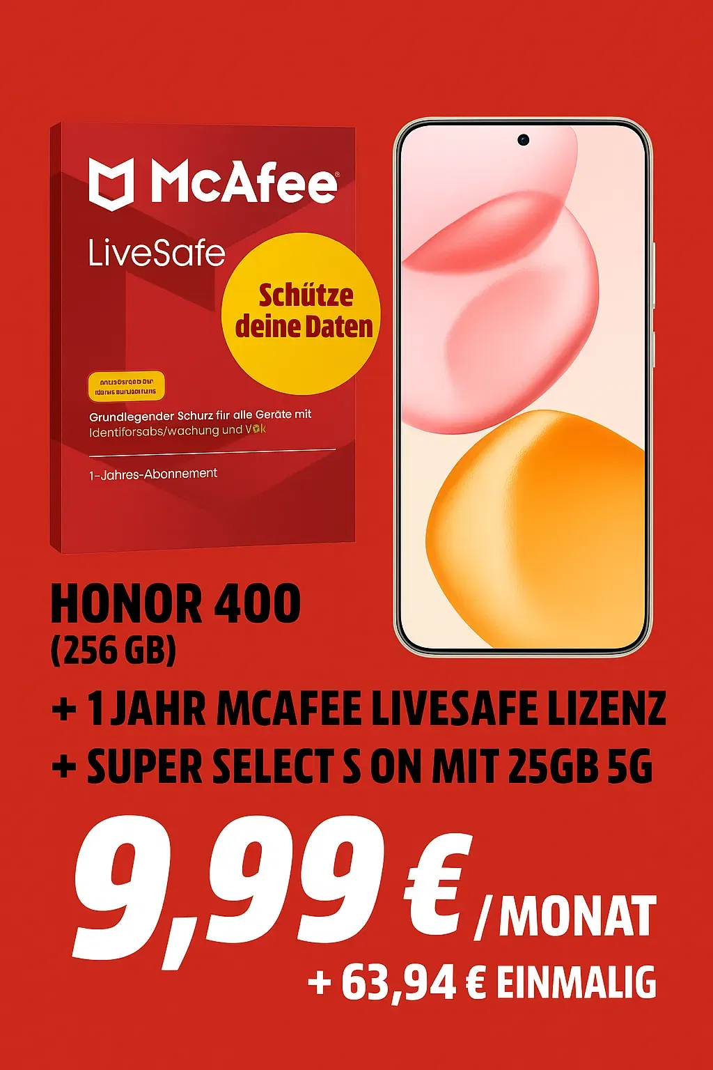 Schnäppchen, Deals Und Rabattcodes Des Tages - Honor 400 256 Gb Smartphone Mit 1 Jahr Mcafee Livesafe Lizenz Und 5G