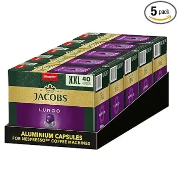 Jacobs Kaffeekapseln Lungo Intenso Megapack XXL Intensität 812 5 x 40 Getränke Nespresso* kompatible Kaffee Kapseln 200 Kapseln ab 33,71 € inkl. Prime-Versand (statt 49,95 €)