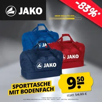Jako Sporttasche mit Bodenfach (4 Farben) für 14,45 € inkl. Versand