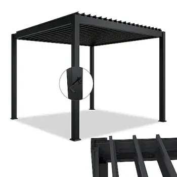 Juskys Lamellendach Tahiti (3x3m,anthrazit,Stahl) für 899,99 € inkl. Versand