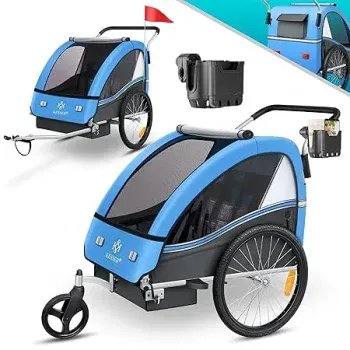 KESSER® Kinderfahrradanhänger Sport-RX 2in1 Jogger & Buggy 5-Punkt-Gurt Sicherheitsgurt 360° für 133,80 € inkl. Versand (statt 179,80 €)