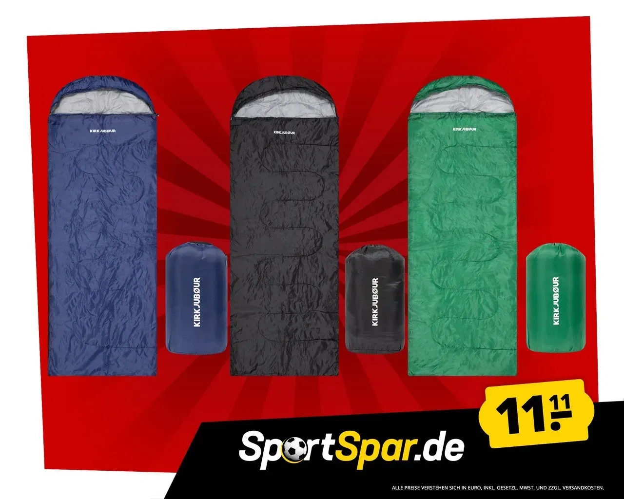 Kirkjubøur Søvn Outdoor Schlafsack (3 Farben, 220 x 75 cm) für 16,06 € inkl. Versand